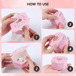 Картонные коробки для пончиков с шестигранной головкой&nbsp;CON-WH0019-18A