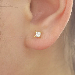 Элегантные квадратные серьги-гвоздики s925 с прозрачным кубическим цирконием&nbsp;XG6248