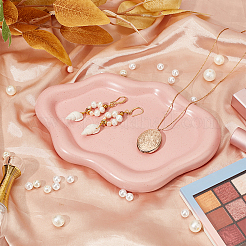 Фарфоровая ювелирная тарелка&nbsp;DJEW-WH0058-01A