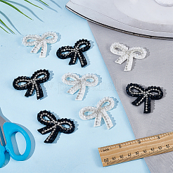 8 шт. 2-х цветные искусственные жемчужины и стеклянные бусины для пришивания аппликаций&nbsp;DIY-CY0001-30