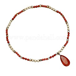 Кулон в форме капли из натуральной красной яшмы&nbsp;FS-WG9FE58-05