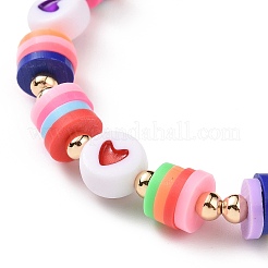 Слово я люблю маму наборы акриловых браслетов из бисера на день матери&nbsp;BJEW-JB09044