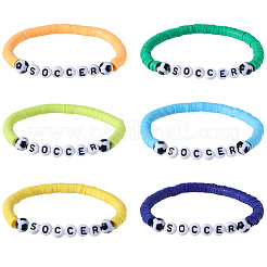 12шт. 12-х цветный набор из полимерной глины и акриловых бусин для браслета&nbsp;BJEW-GF0001-34