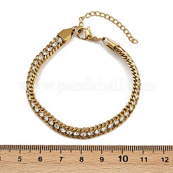 Браслеты из нержавеющей стали 304 с панцирным плетением для женщин&nbsp;BJEW-Z143-21G