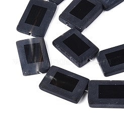 Нити бусин из натурального черного агата&nbsp;G-T144-25B-02