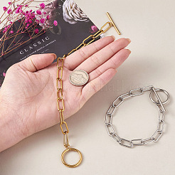 Браслеты-цепочки из нержавеющей стали 304 в виде скрепок&nbsp;BJEW-TA0003-04