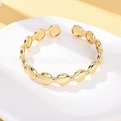 Латунь манжеты браслеты для женщин&nbsp;BJEW-C140-29G