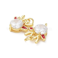 Подвески из латуни с прозрачной эмалью кубического циркония&nbsp;KK-G469-01G