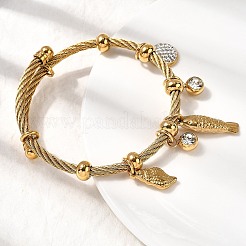 Браслеты с подвесками из нержавеющей стали 304 для женщин&nbsp;BJEW-Z141-02G