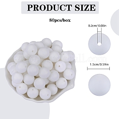 80шт круглые силиконовые фокусные бусины&nbsp;SIL-SZ0001-24-17