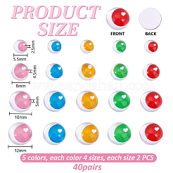 80шт. 40 стиля стеклянных кукольных глаз&nbsp;DIY-PH0030-60