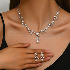 Ожерелья с подвесками и серьги-гвоздики из листовой латуни&nbsp;FS-WGAF044-02