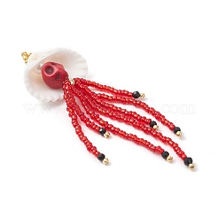 Подвески в виде черепа медузы из окрашенной синтетической бирюзы&nbsp;PALLOY-MZ00871-01