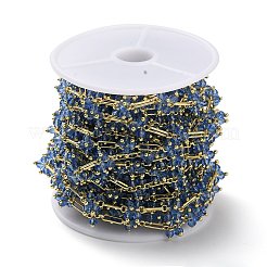 Цепи с овальными звеньями из латуни с покрытием из настоящей 18-каратной позолоченной латуни&nbsp;CHS-D036-02G-04