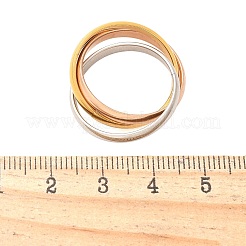 Кольца для пальцев из нержавеющей стали 304 с тройным кругом&nbsp;RJEW-C121-01