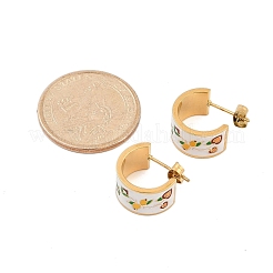 Серьги-гвоздики в форме цветка из нержавеющей стали 304 для женщин&nbsp;EJEW-B114-03G