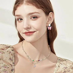 100 шт. подвески-бабочки из прозрачного стекла&nbsp;FIND-HY0003-79