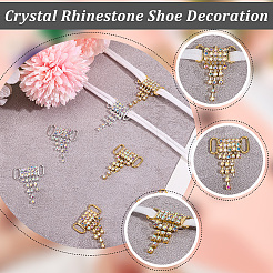 8 шт. 2-цветное украшение для обуви из сплава со стразами&nbsp;FIND-GF0007-25
