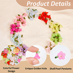 80 шт. 10-х цветные акриловые подвески с жемчугом&nbsp;PALLOY-FH00060