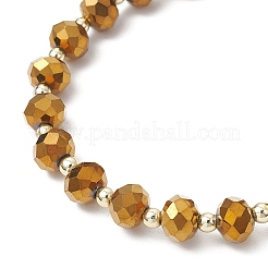 Гальванизированные прозрачные стеклянные бусины с гальванизированными немагнитными синтетическими гематитовыми бусинами и корейскими эластичными браслетами из кристаллической нити&nbsp;BJEW-JB11705