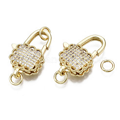 Латунный микро pave прозрачный кубический цирконий лобстер&nbsp;KK-Q769-032-NF