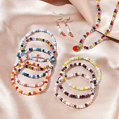 10 нить 5 цвета гальванические стеклянные бусины нити&nbsp;EGLA-YW0003-89A