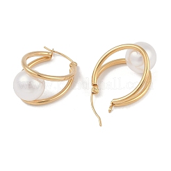 Серьги-кольца из нержавеющей стали 201 с вакуумным покрытием PVD&nbsp;LS-EJEW-I309-76G