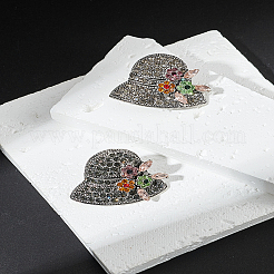 2 шт. шляпа с брошками из цинкового сплава в виде цветка&nbsp;JEWB-LP0001-05