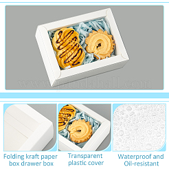 Складные ящики для бумаги с прозрачной пластиковой крышкой&nbsp;LS-CON-WH0095-68B-03