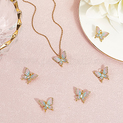 6шт латунные подвески с микропаве и кубическим цирконием&nbsp;KK-BBC0020-42