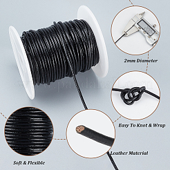 Круглый шнур из воловьей кожи длиной 20 метр.&nbsp;WL-WH0015-01B-02