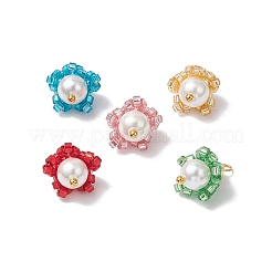 Подвески-цветы из бисера в форме цилиндра&nbsp;PALLOY-MZ00705