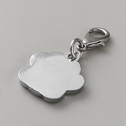 Цинковый сплав эмаль блестящий порошок подвеска украшение&nbsp;HJEW-WH0001-14P-03