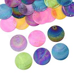 24 шт. подвески из натуральной ракушки капиз&nbsp;SSHEL-FS0001-05