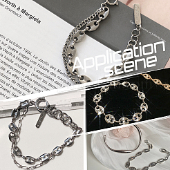 Вакуумное покрытие pvd 304 нержавеющая сталь овальные звенья соединители&nbsp;STAS-UN0009-60M