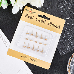 40 шт. латунь микро проложить прозрачные серьги-гвоздики с кубическим цирконием&nbsp;KK-BBC0022-23