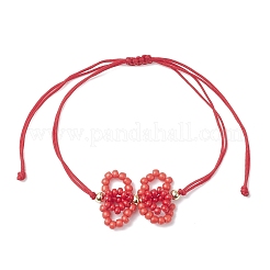 3шт 3 цвета стеклянный бисер плетеный браслеты из бусин&nbsp;BJEW-MZ00230