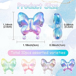 10шт УФ-покрытие Радужные переливающиеся акриловые бусины&nbsp;OACR-YW0003-68