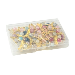 40 шт. подвески из двухцветного золотистого сплава из стекла&nbsp;PALLOY-FS00025