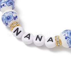 Браслеты ручной работы из фарфоровых бусин с цветочным принтом&nbsp;BJEW-JB13265