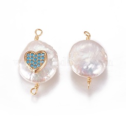 Соединители с натуральным жемчугом&nbsp;PEAR-I005-25