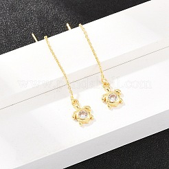 Латунная прозрачная кубическая циркония резьба для ушей&nbsp;EJEW-H182-05B-G