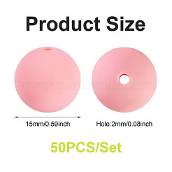 50шт пищевые экологически чистые силиконовые бусины&nbsp;SIL-TA0002-89E