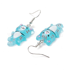 Серьги-подвески в форме кошки из прозрачной смолы&nbsp;EJEW-JE06379