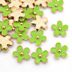 Розовая позолота сплава эмали цветов кабошоны ENAM-J451-09RG