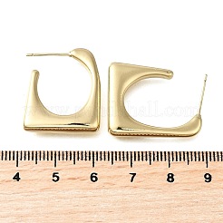 Трапециевидные латунные серьги-гвоздики&nbsp;EJEW-S261-03G