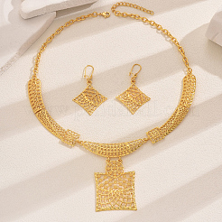 Комплекты из ожерелья и серег с квадратным кулоном из винтажного сплава для женщин&nbsp;OH7924