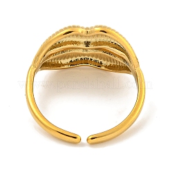 Кольцо-манжета с открытыми губами из нержавеющей стали 304 с ионным покрытием (IP) для женщин&nbsp;RJEW-A043-20G