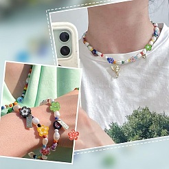 240шт 12 вида цветов ручной работы из стеклянных бусин Миллефиори&nbsp;LAMP-HY0001-09