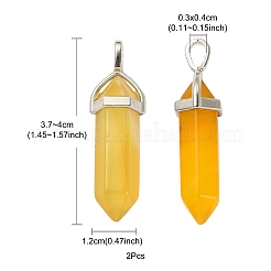 2 шт. натуральный окрашенный агат двойные заостренные подвески&nbsp;G-YW0002-05D